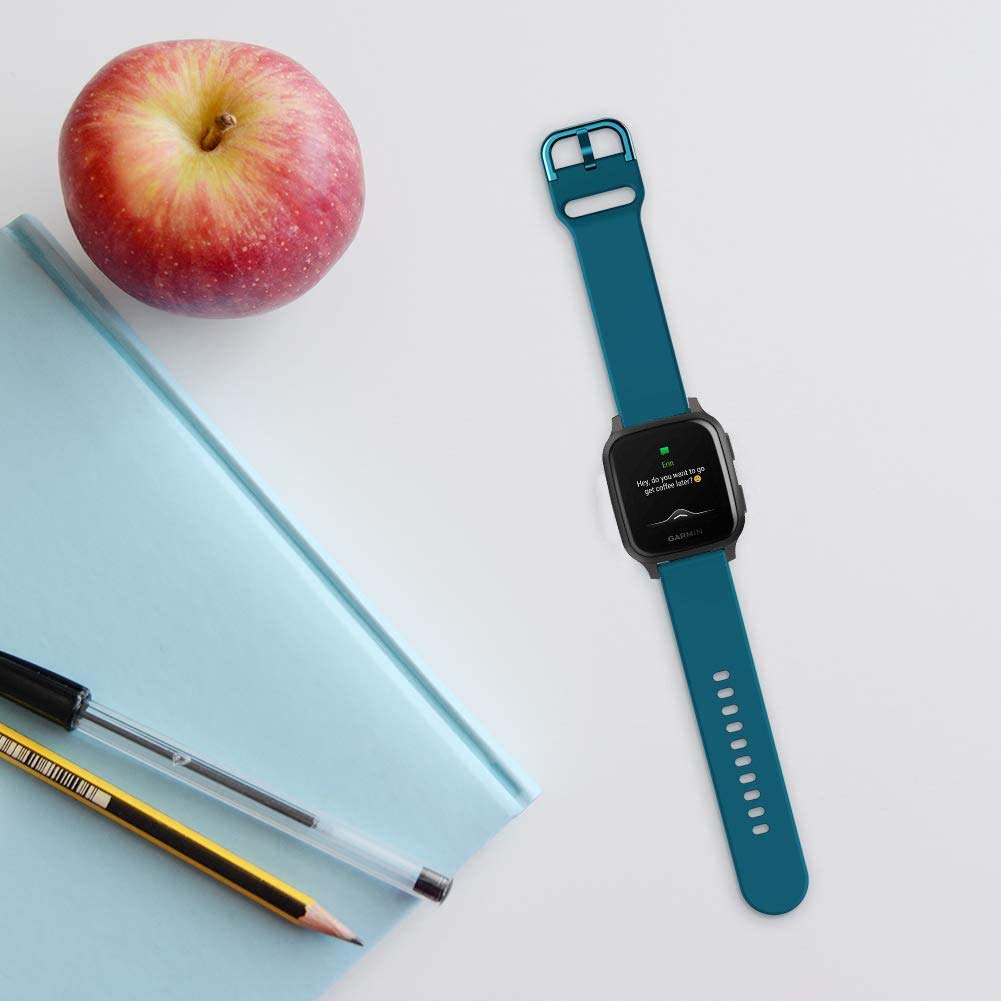 Bands Compatible With Garmin Venu Sq/Venu Sq 2 /Venu Smart Watch, Soft Silicone Fadeless Pattern Printed Floral Replacement Band