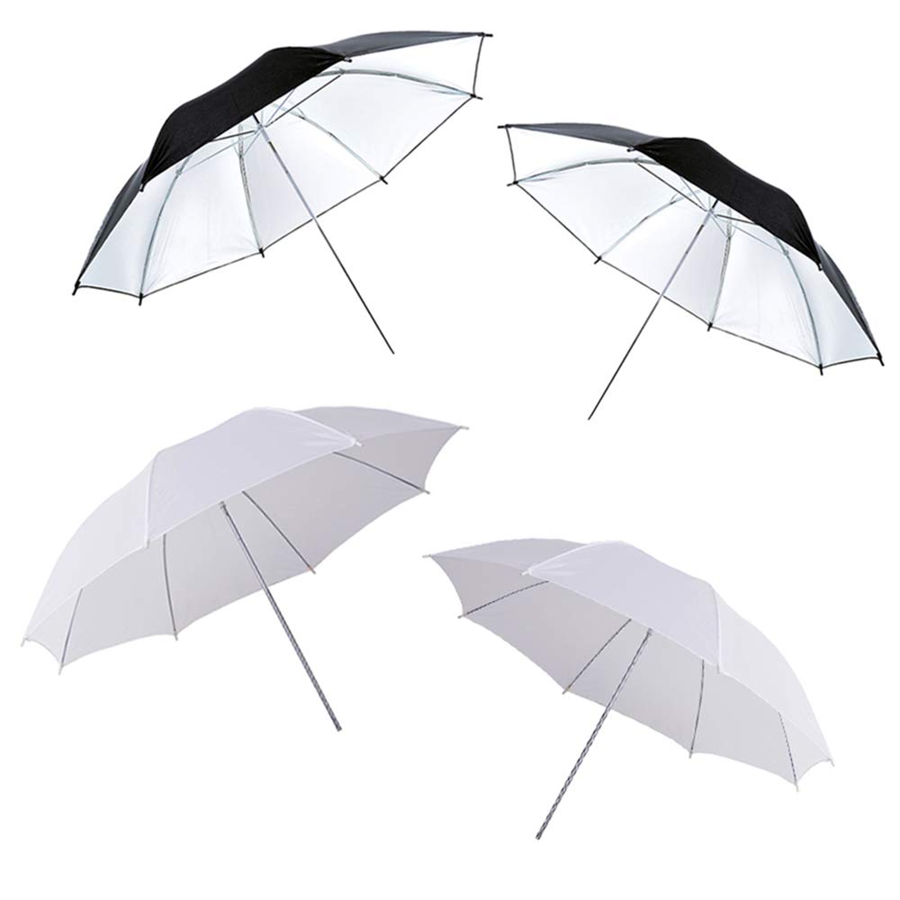 Photography Umbrella Lighting 4 Pack Kit, 33''/84Cm Soft White Translucent And Reflective Umbrella For Photo And Video Studio Sh