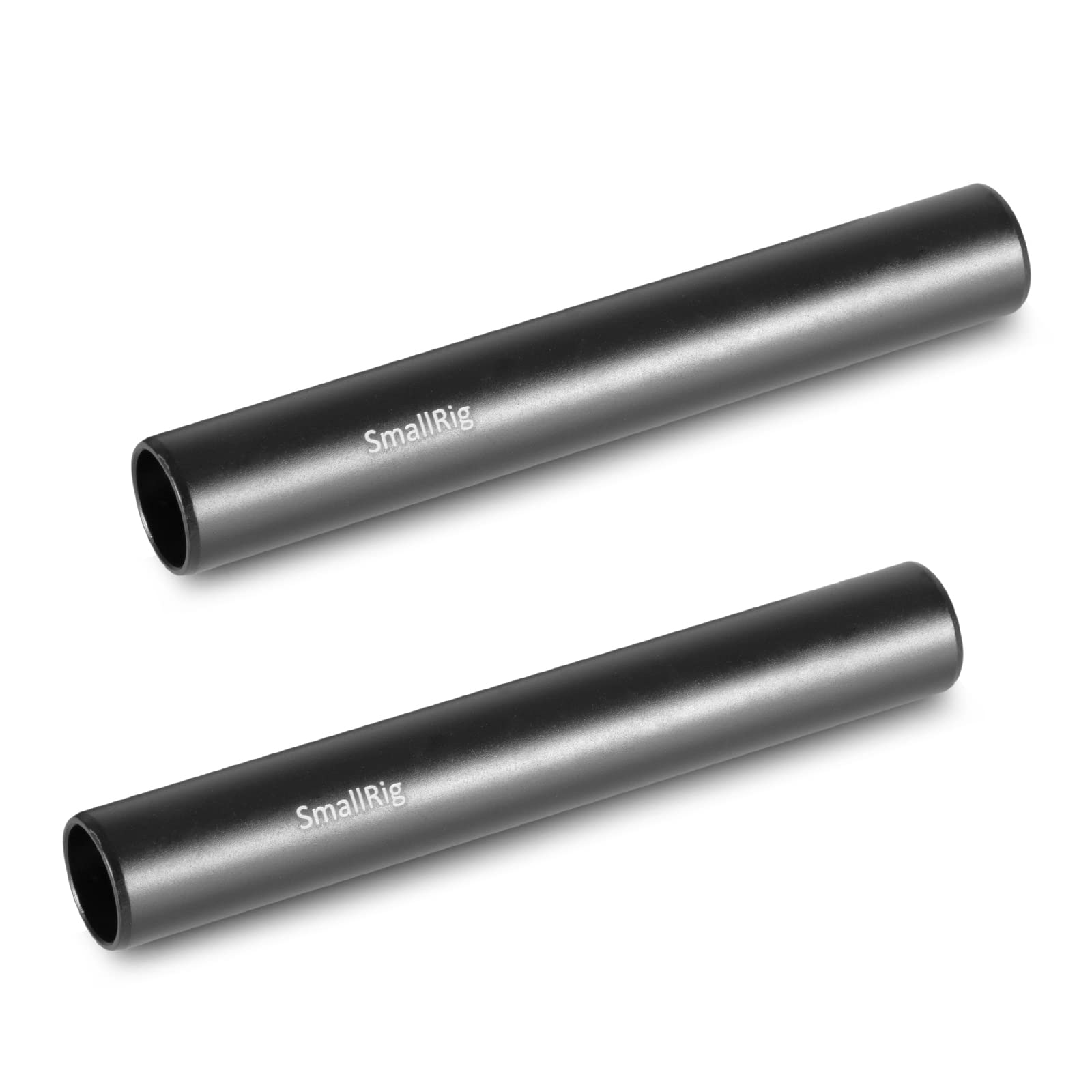 Smallrig 4 Inches (10 Cm) Black Aluminum Alloy 15Mm Rod With M12 Female Thread, Pack Of 2 1049