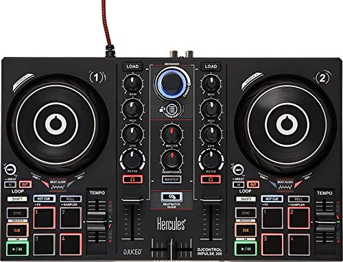 Hercules Djcontrol Inpulse 200 � Dj Controller With Usb, Ideal For Beginners Learning To Mix   2 Tracks With 8 Pads And Sound Card   Software And Tutorials Included