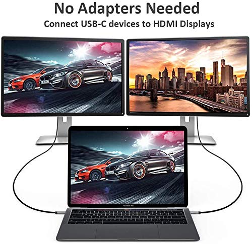 Qces Usb C To Hdmi Adapter Cable 6Ft, Thunderbolt 3 To Hdmi Cable For Home Office, 4K Display Compatible For Iphone 15 Pro Max,