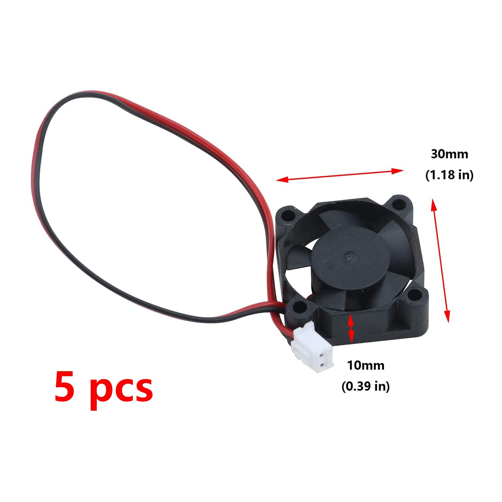Antrader 3010 12V Dc Brushless Cooling Fan 30X30X10Mm For Diy 3D Printer Extruder Hotend V6 V5 Cpu Humidifier Pack Of 5