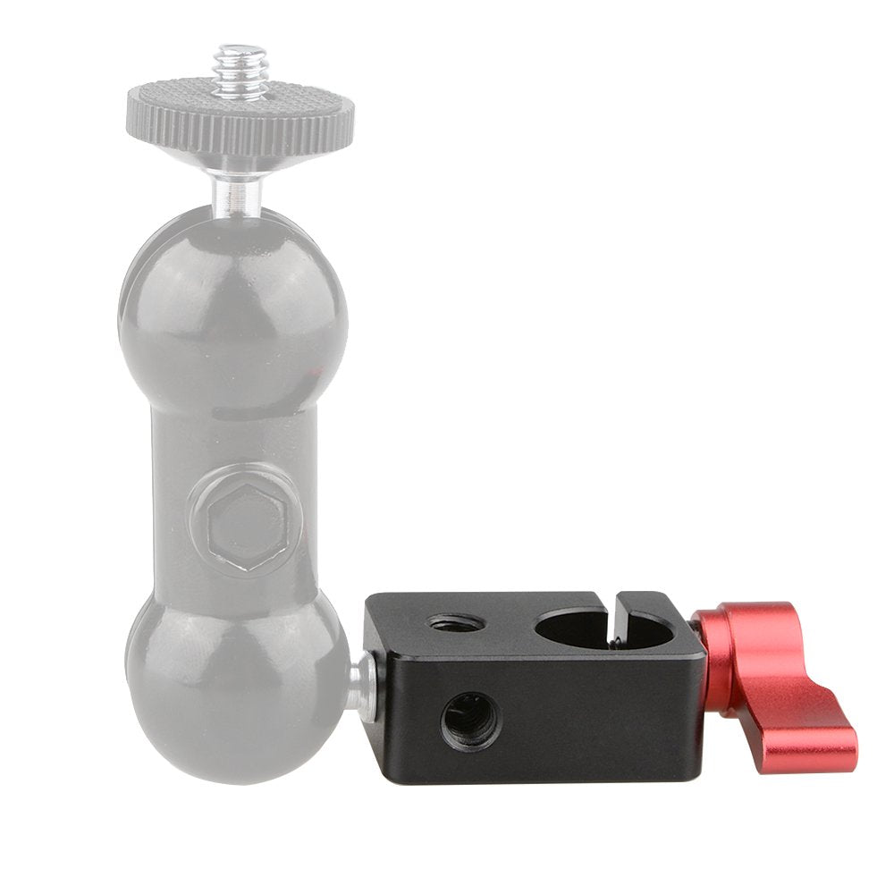 Camvate 15Mm Rod Clamp With 1/4 Threaded Hole For Camera Diy Accessories(Red) - 0864