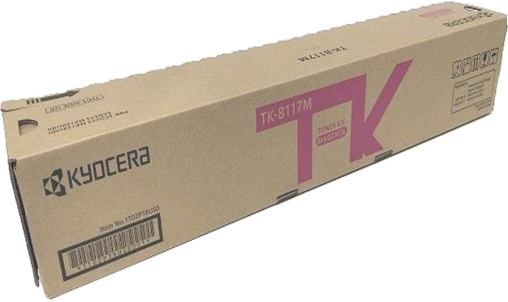 Kyocera 1T02P3BUS0 Model TK-8117M Magenta Toner Kit For use with Kyocera ECOSYS M8124cidn and M8130cidn Color Multifunctional Pr