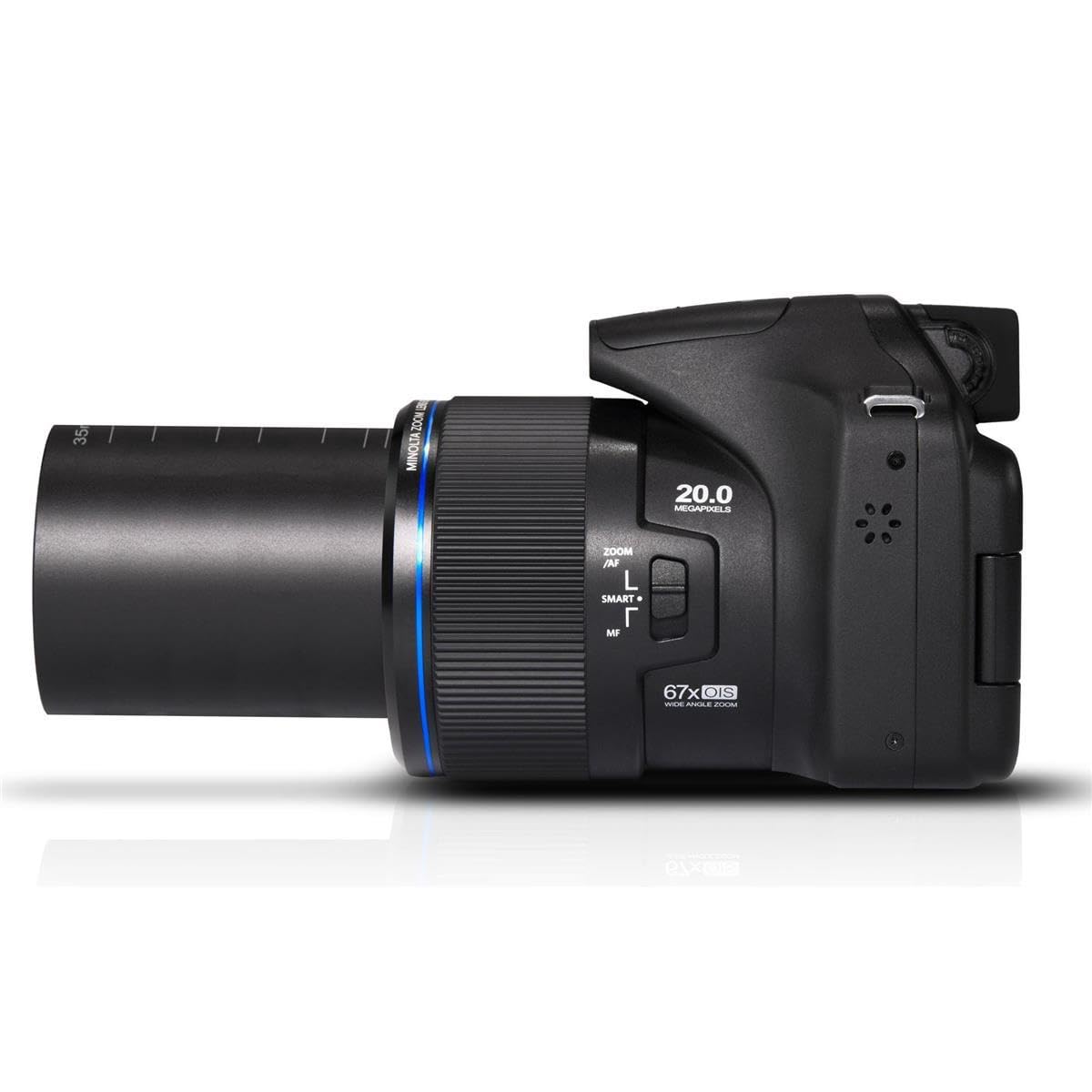 Minolta Pro Shot 20 Mega Pixel HD Digital Camera with 67X Optical Zoom, Full 1080P HD Video & 16GB SD Card, Black