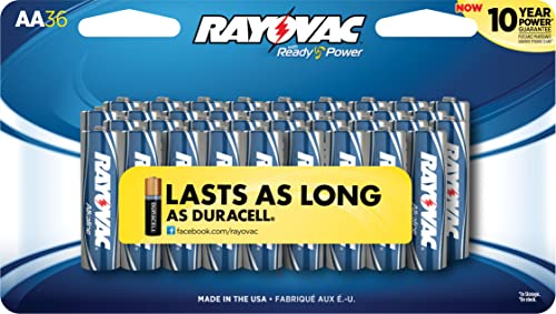 Rayovac High Energy Premium Alkaline Battery, Aa, 36/Pack (Ray81536Pptk)