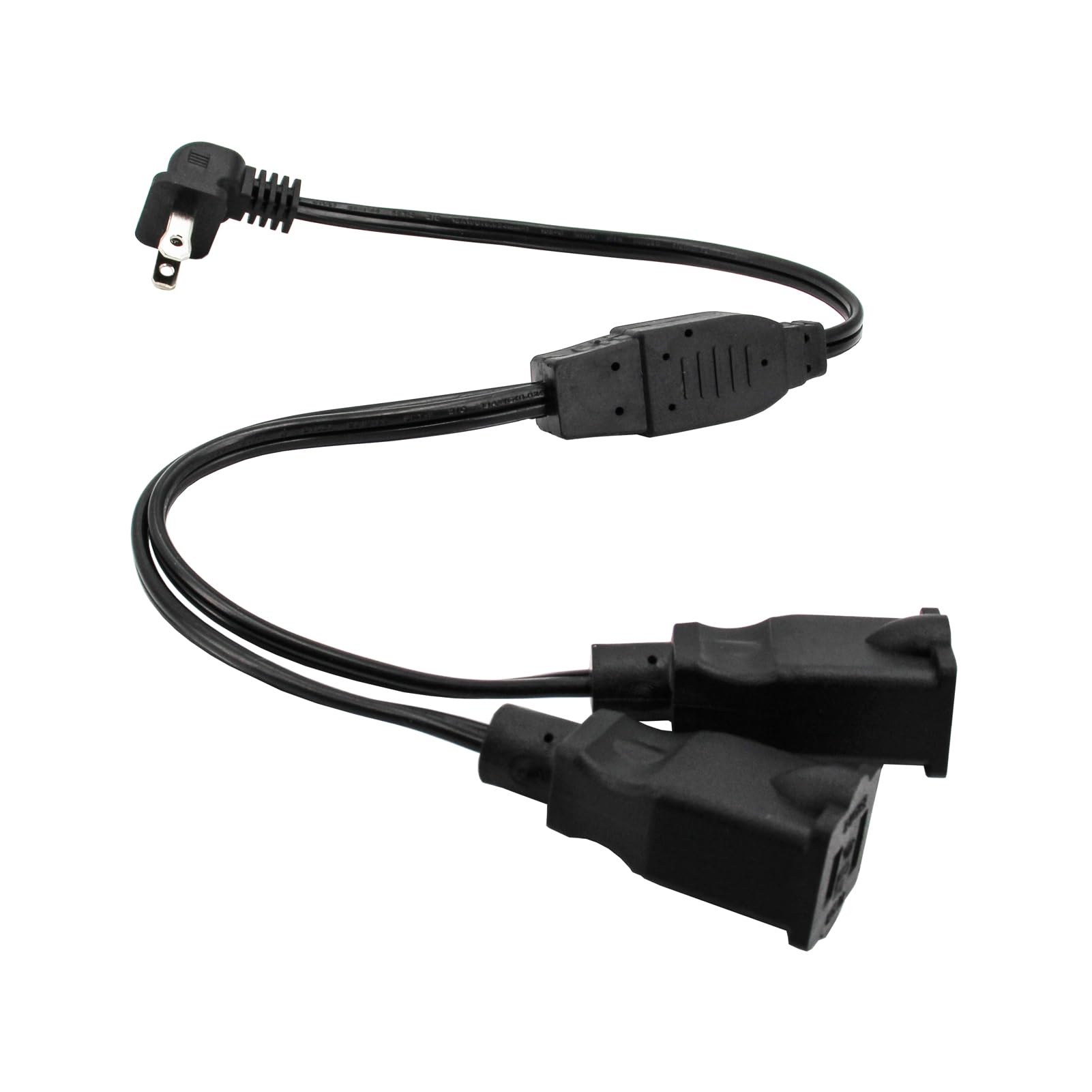 Outdoor Extension Cord With Multiple Outlets,2 Prong Extension Cord 1 To 2 Y Splitter 3.28Ft/1Meter,90 Degree Male/Female Power