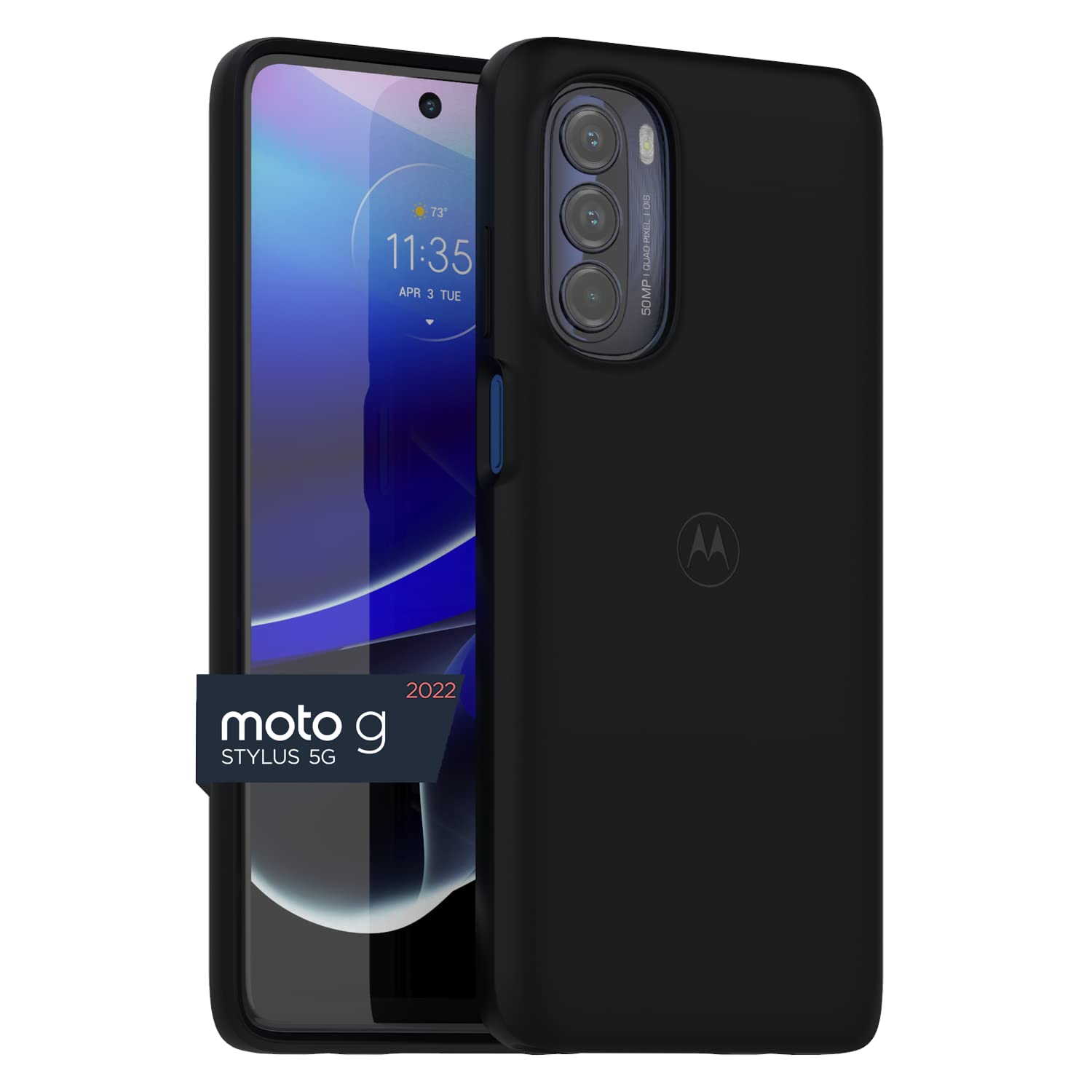 Motorola Moto G Stylus 5G (2022) Slim Fit Protective Case   Black, Shock Absorbing, Camera Protector