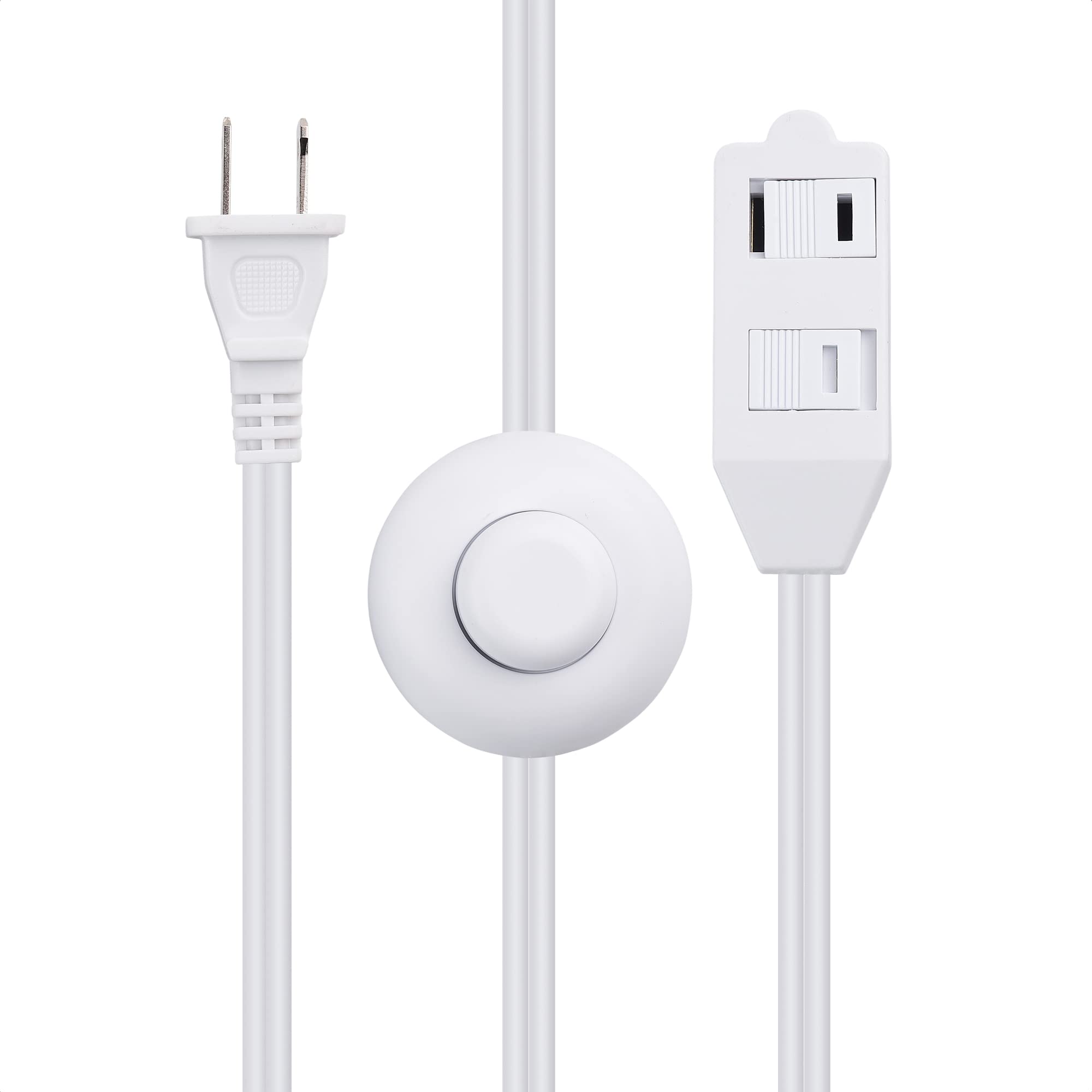 Cable Matters 3 Outlet Christmas Tree Extension Cord With Foot Switch   10Ft, Extension Cord With Switch On/Off, White
