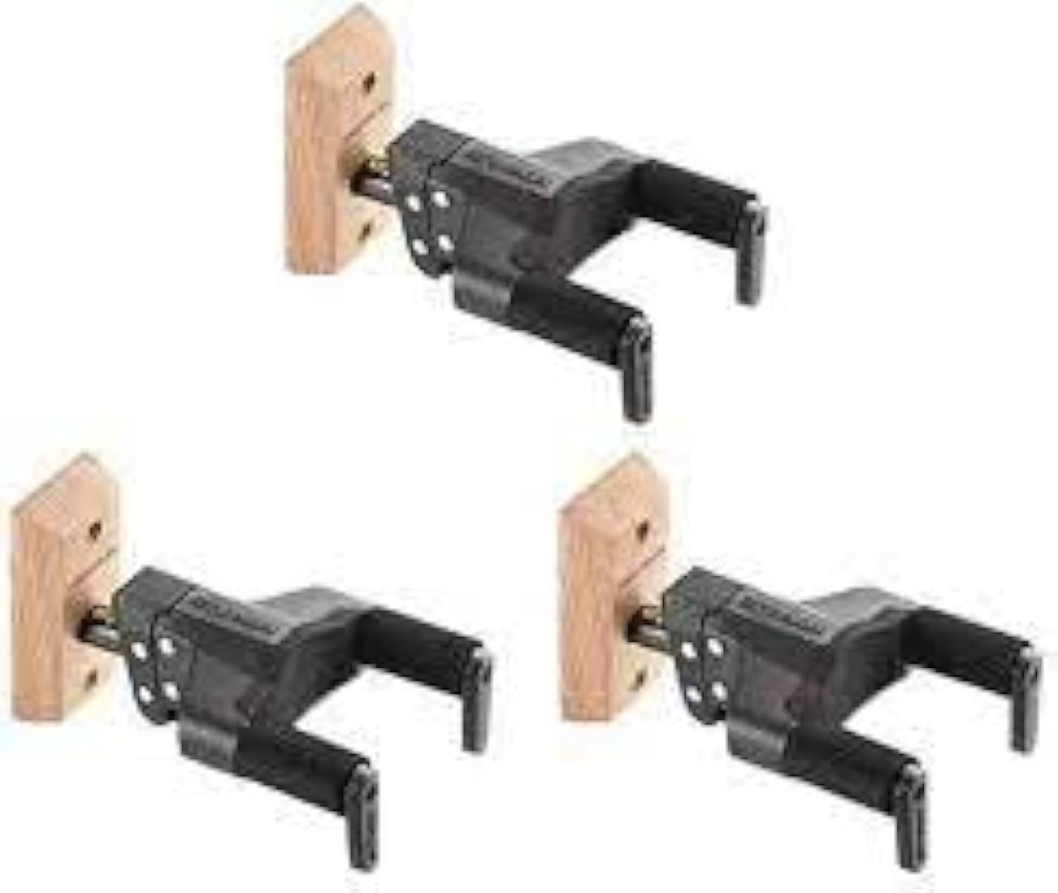 3 Pack Bundle Hercules Gsp38Wbplus Locking Guitar Hanger Wall Mount W/ Wood Base
