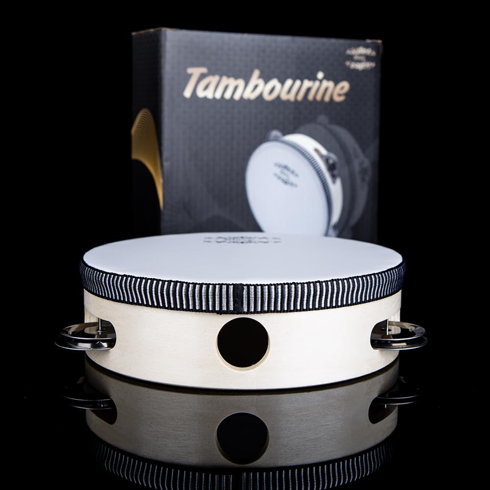 Glory Hand Held Tambourine Drum 6 Inch Bell Birch Metal Jingles Percussion Gift Musical Educational Drum Instrument For Ktv Part