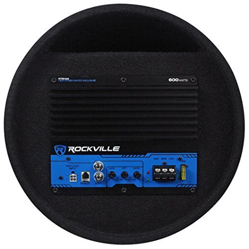 Rockville Rtb12A 12 600W Powered Subwoofer Bass Remote+Amp Kit