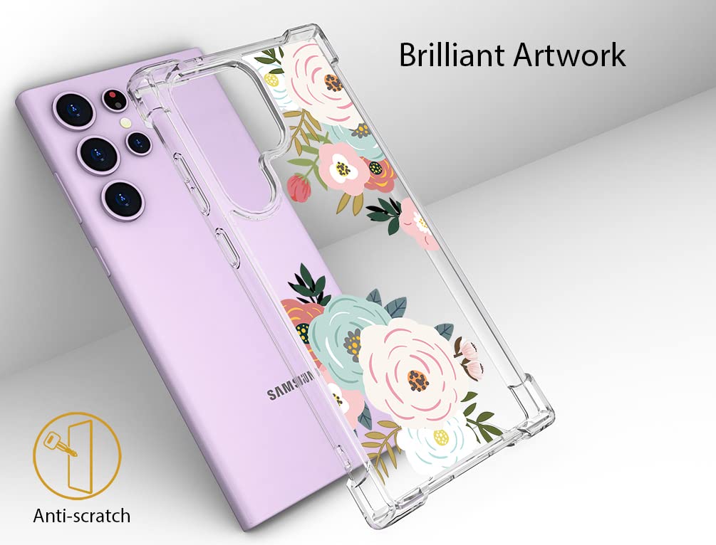 Topgraph Compatible With Samsung Galaxy S23 Ultra Case Cute Clear For Women Girls, Designer Transparent Phone Cover Design (Kawa