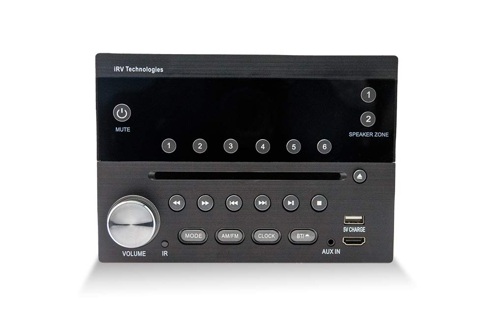 Irv Technology Irv31 Am/Fm/Cd/Dvd Rv Radio Stereo 2 Zones Wallmount Receiver 2.1 Channels Surround, 5''