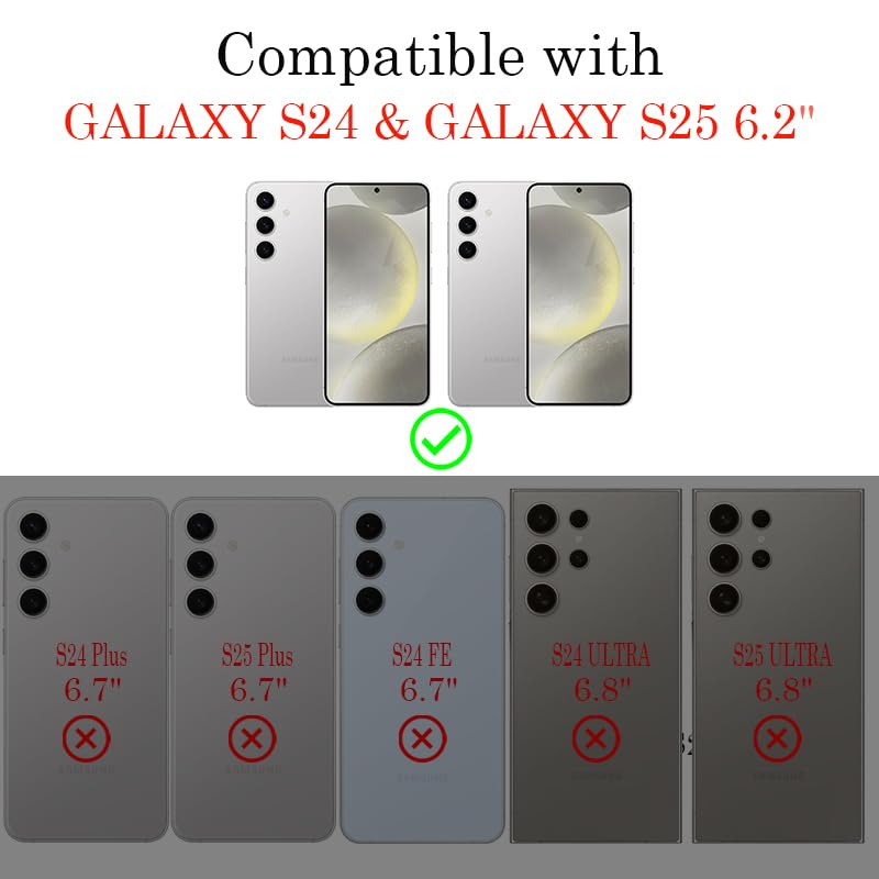 Ecute Strong Magnetic Slim Drop Protective Case With Camera Ring Kickstand For Samsung Galaxy S25 & S24 - Color Graffiti Horse