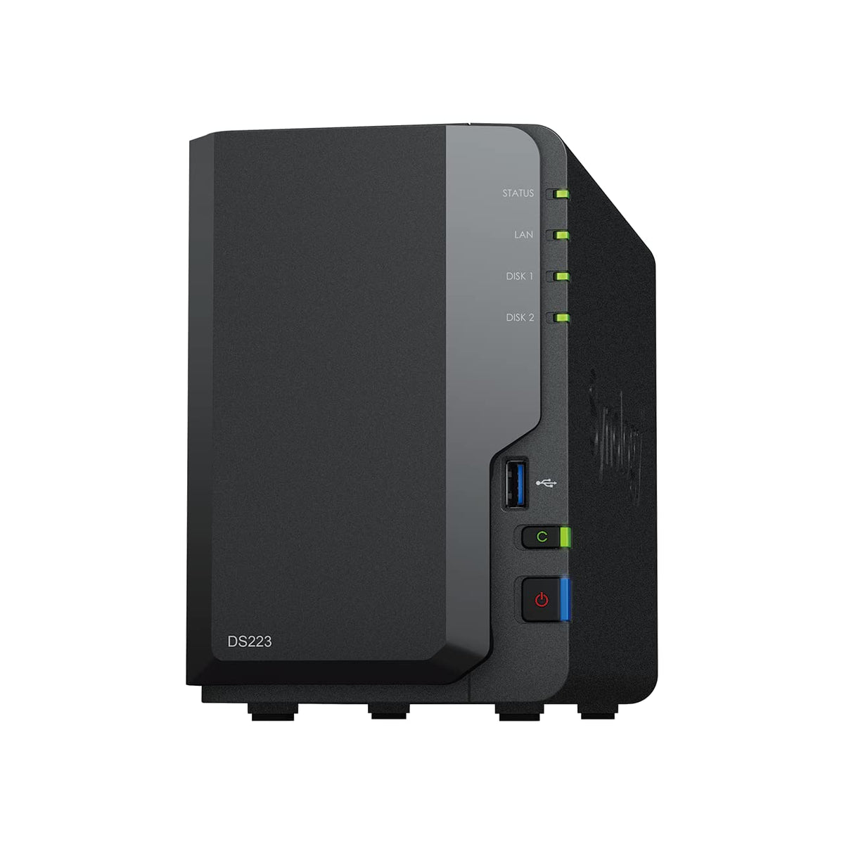 Synology DS223 Diskstation NAS (Realtek RTD1619B Quad-Core 2GB Ram 1xRJ-45 1GbE LAN-Port) 2-Bay with 2X 12TB Seagate IronWolf (Total 24TB)