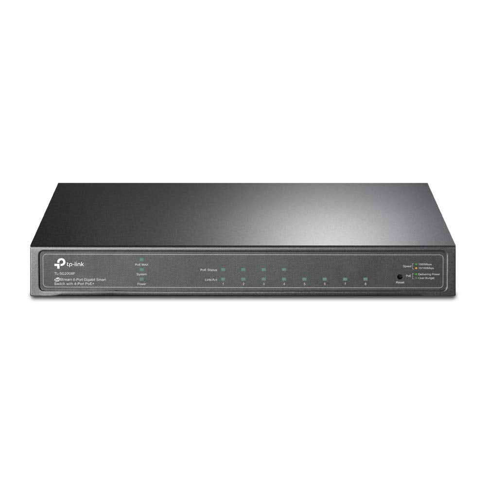 Tp Link Tl Sg2008P  Jetstream 8 Port Gigabit Smart Managed Poe Switch  4 Poe+ Port @62W  Omada Sdn Integrated  Poe Recovery  Ipv