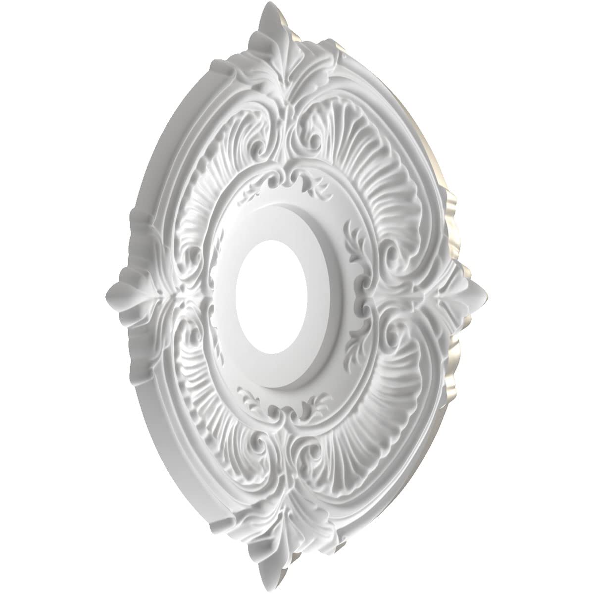 Ekena Millwork Cmp16Atbal Attica Thermoformed Pvc Ceiling Medallion (Fits Canopies Up To 5 5/8''), 16''Od X 3 1/2''Id X 1''P, Br