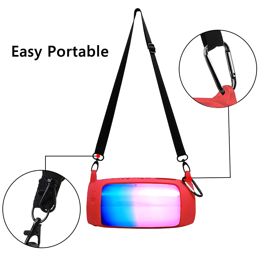 Geekria Silicone Speaker Case Cover, Compatible With Jbl Pulse 4 Case, Protective Waterproof Soft Skin, Replacement Bluetooth Sp