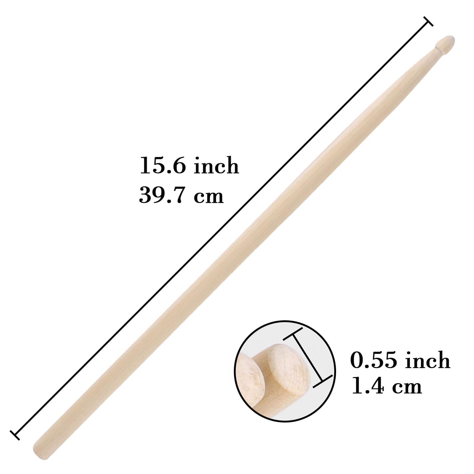 Oieton 2 Pairs Drum Sticks 7A Classic Maple Wood Drumsticks Wood Tip Drumstick For Adults Kids And Beginners