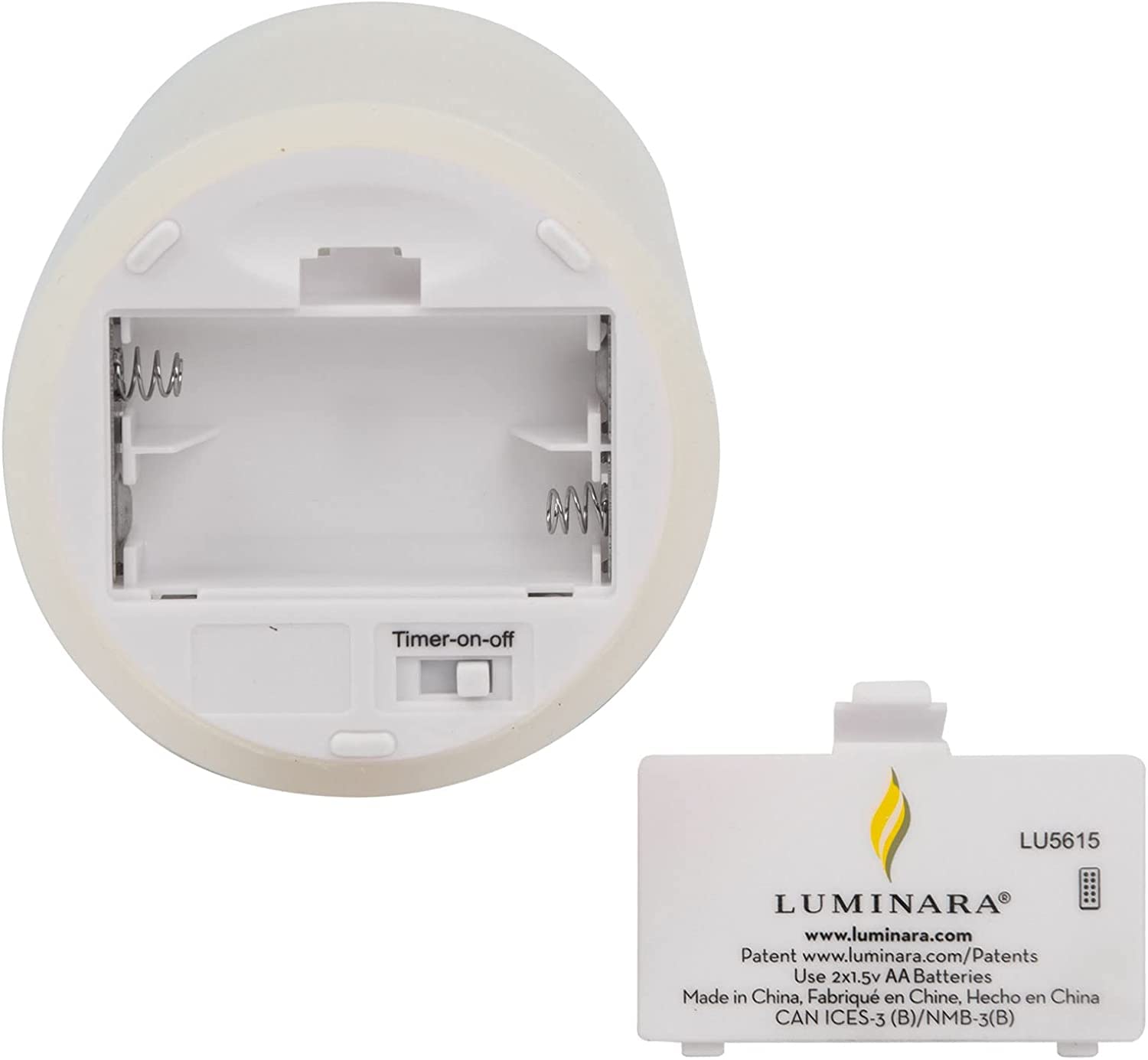 Luminara Color Changing Flameless Candle Led Moving Flame Pillar With 18 Button Remote Control, Scalloped Edge, Real Wax, Unscen