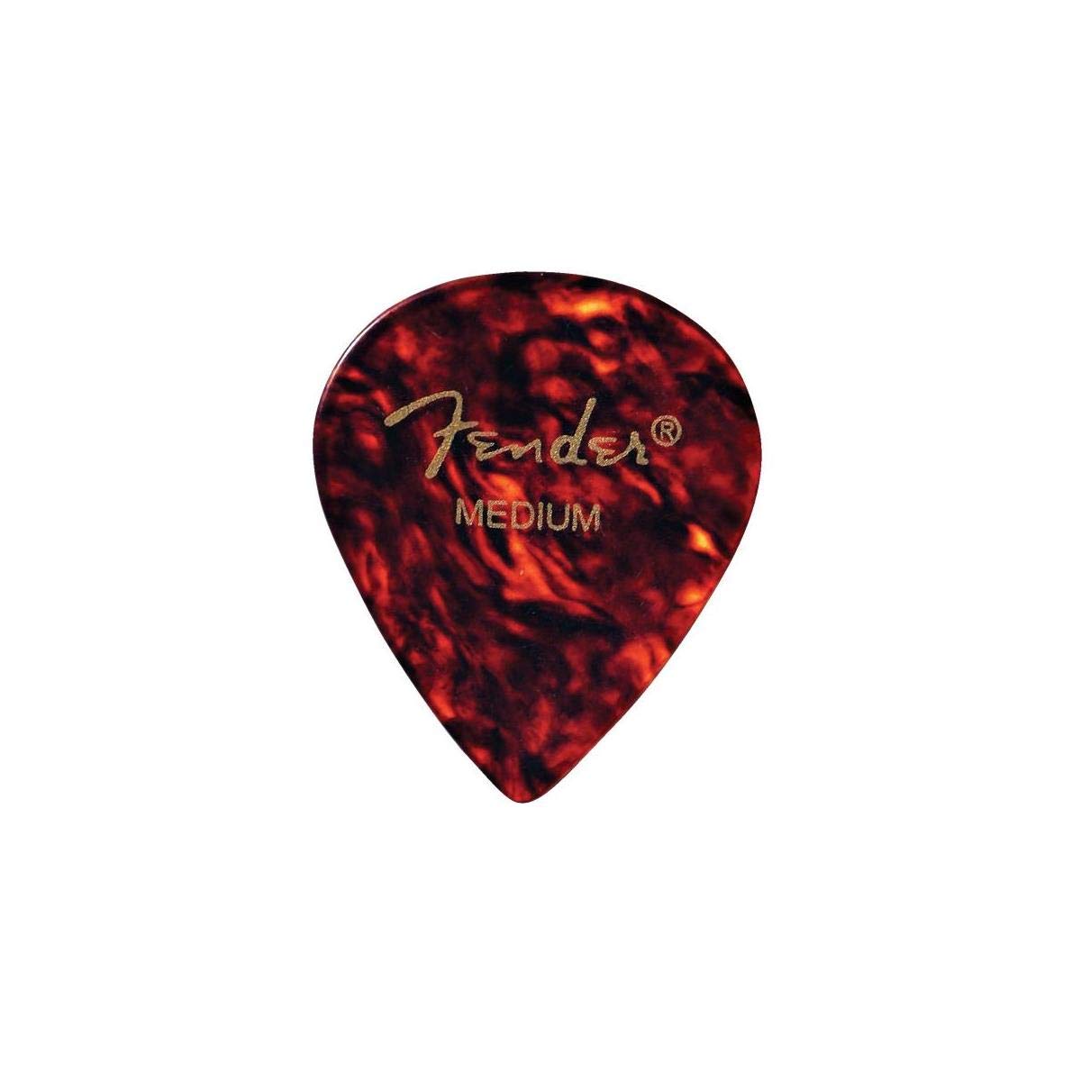 Fender Classic Celluloid Guitar Picks 551 Shape, Tortoise Shell, Extra Heavy, 12 Pack