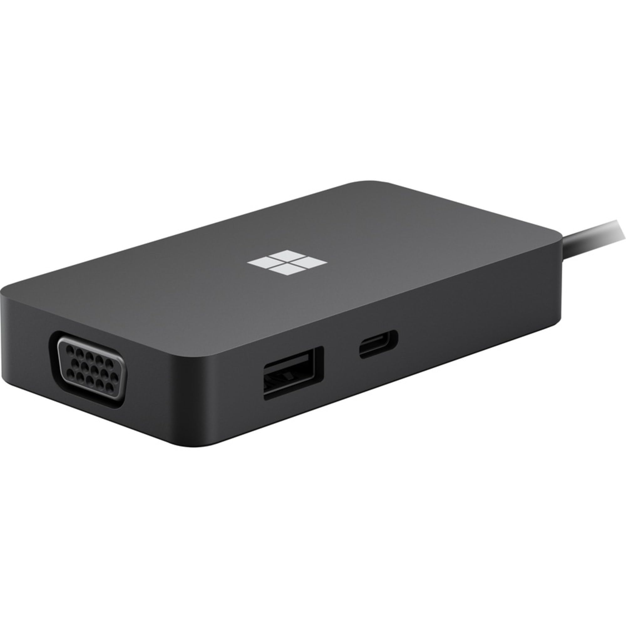 Microsoft USB-C Travel Hub SWV-00001 Multiport Adapter with VGA USB Ethernet HDMI Ports Black Plastic