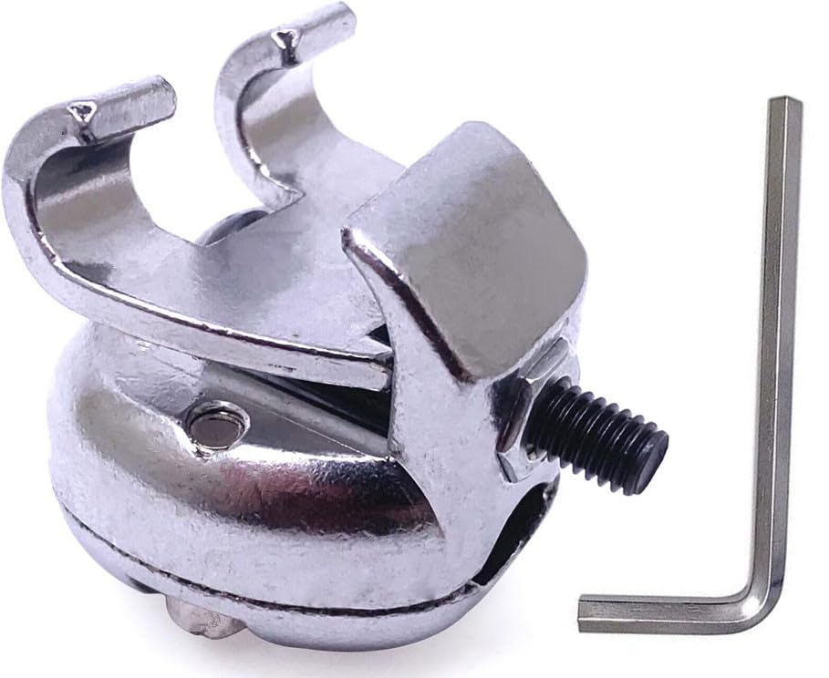 Tuoren Bass Drum Hoop Mounting Bracket Tom Hoop Clamp For Cowbell, Jam Block, Tambourine, Splash Cymbal Silver