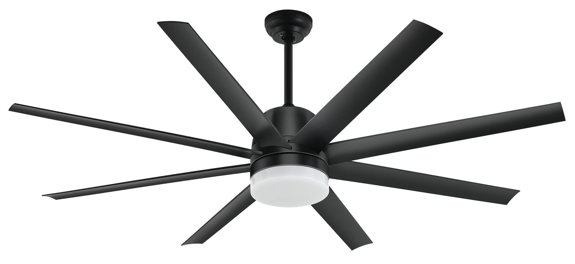 YITAHOME Black Ceiling Fans 60 Inch with Lights and Remote, Modern Fan for Indoor with Quiet Reversible 6 Speeds Motor, Dimmable