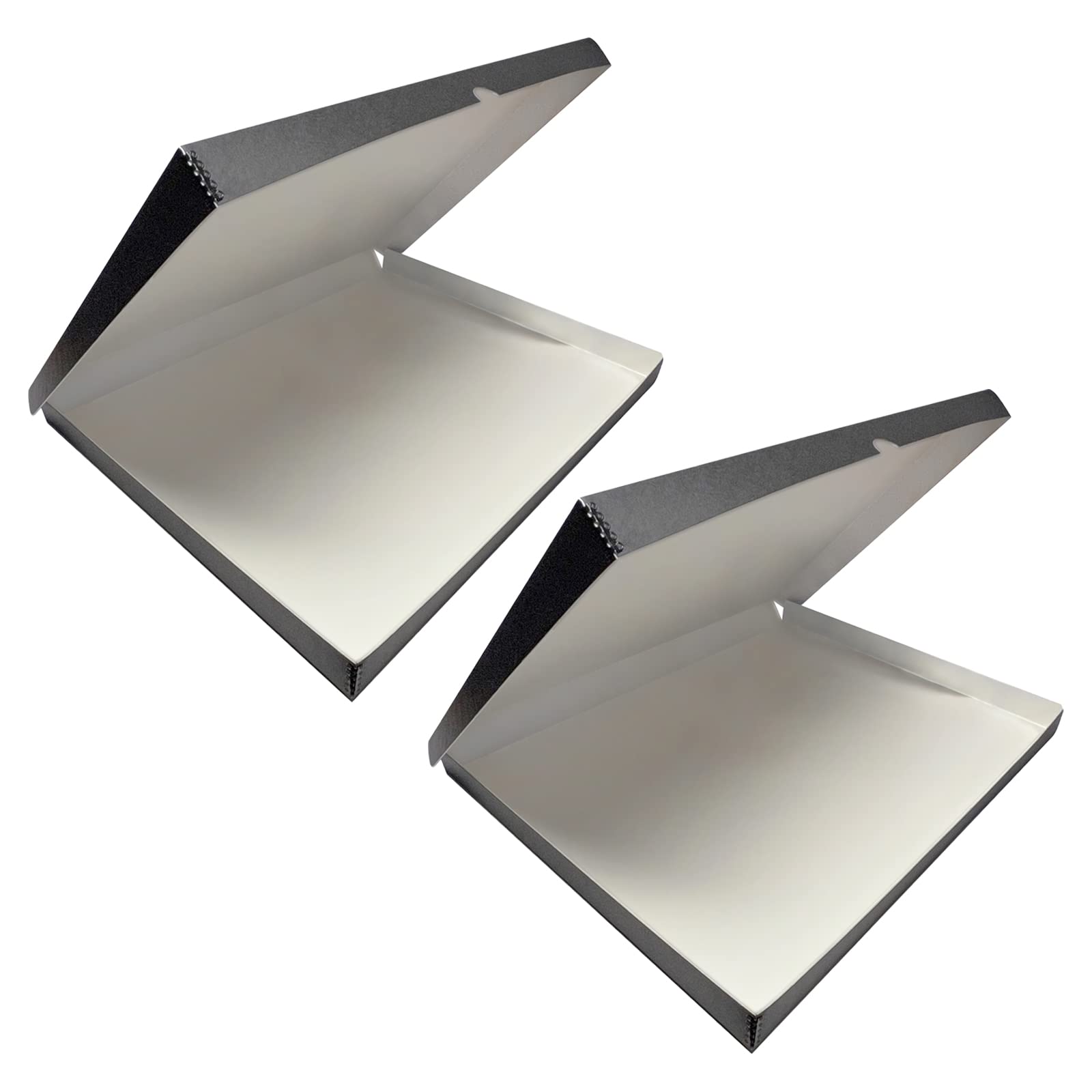 Lineco Folio Storage Box, Clamshell Design With Metal Edge. 11.5X14.5X1.75, Archival Boxboard, Preserve Photos, Prints, Cards, Magazines, Documents, Art, Ephemera, Family Records, Gray, Pack Of 2