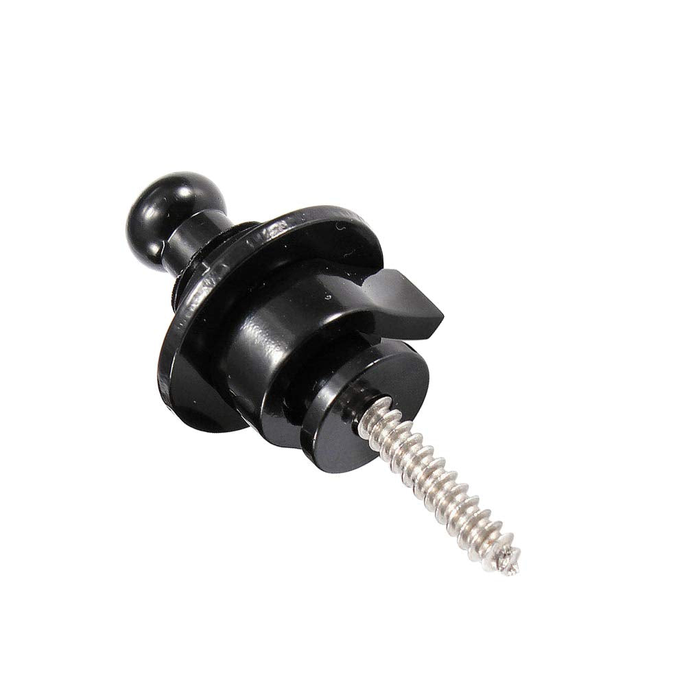 Yakamoz 4Pcs Black Premium Guitar Strap Locks Metal Security Strap Buttons Metal End Pins Locking Straplocks Adapter For Acousti