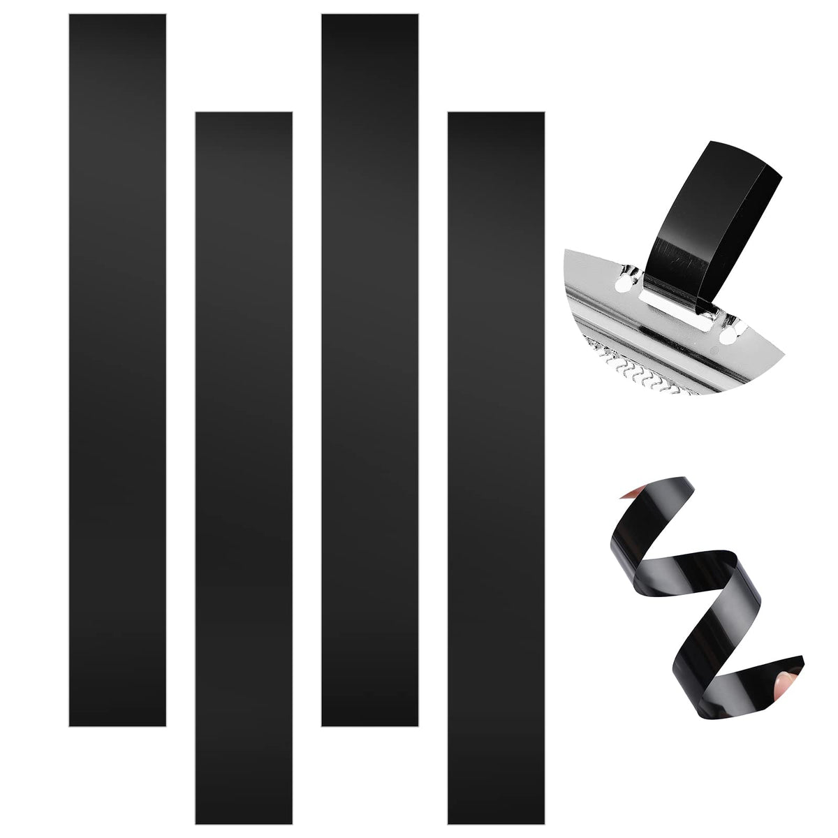 4 Pcs Polyester Film Straps Black Snare Wire Snare Drum Wire Snare Strip Snare Wire Trapping Kit Snare Wire Belt For 14 Inch Sna