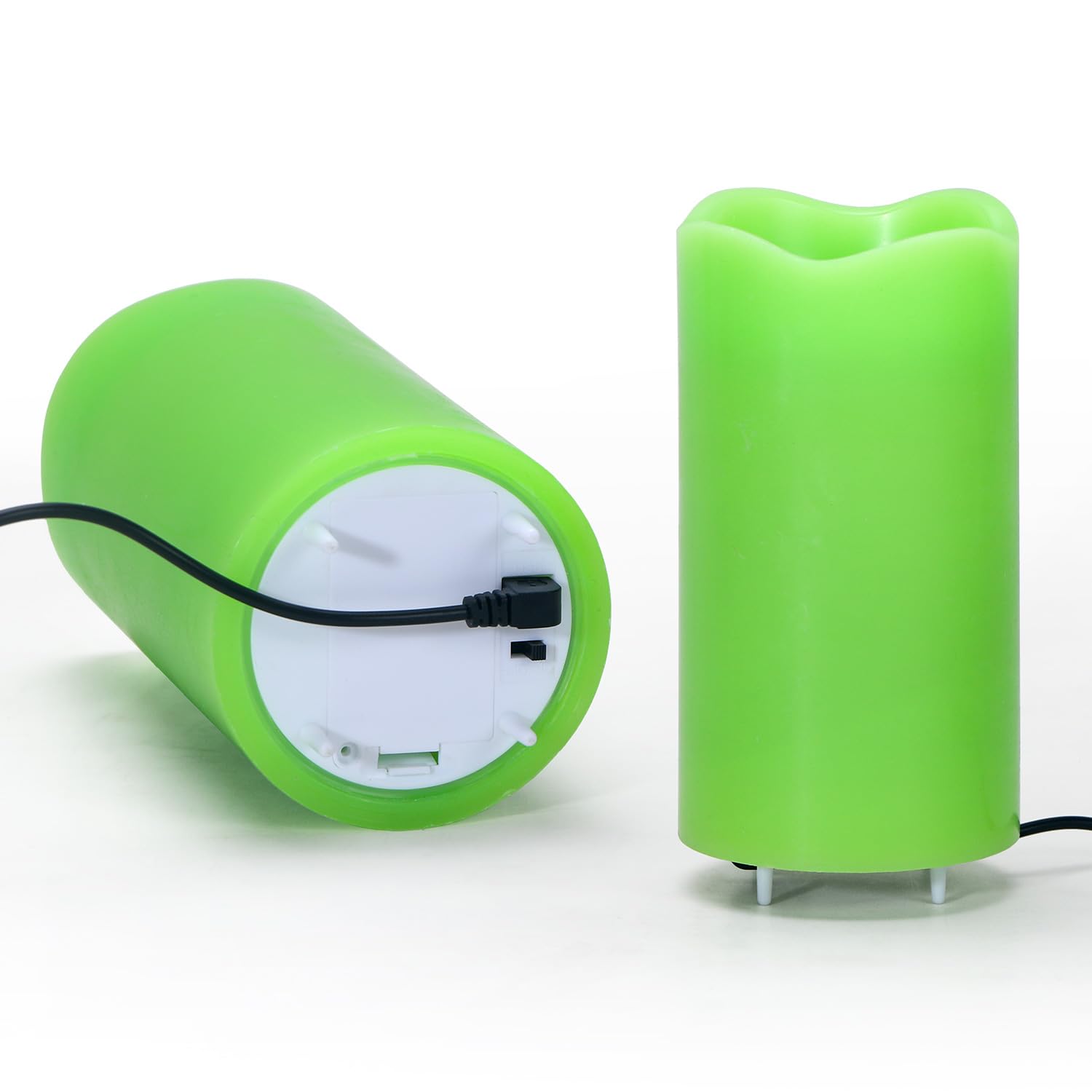 St. Patrick'S Day Green Led Candle With Lucky Clover Projection, Real Wax & Remote Control, Decorative Candle Projector Light