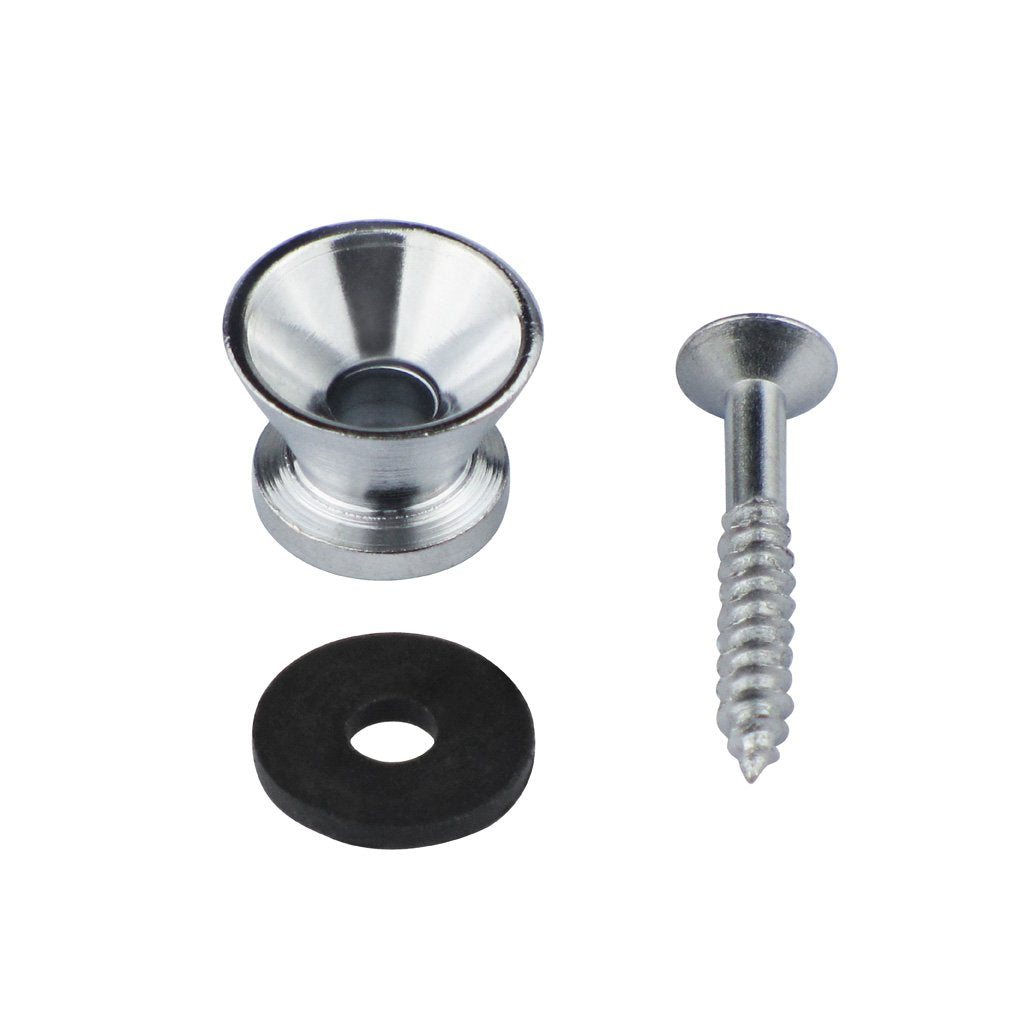 Fleor 12Pcs Gold/Chrome/Black Metal Guitar Strap Locks Buttons End Pins With Screws & Washers For Guitar Bass Ukulele Mandolin