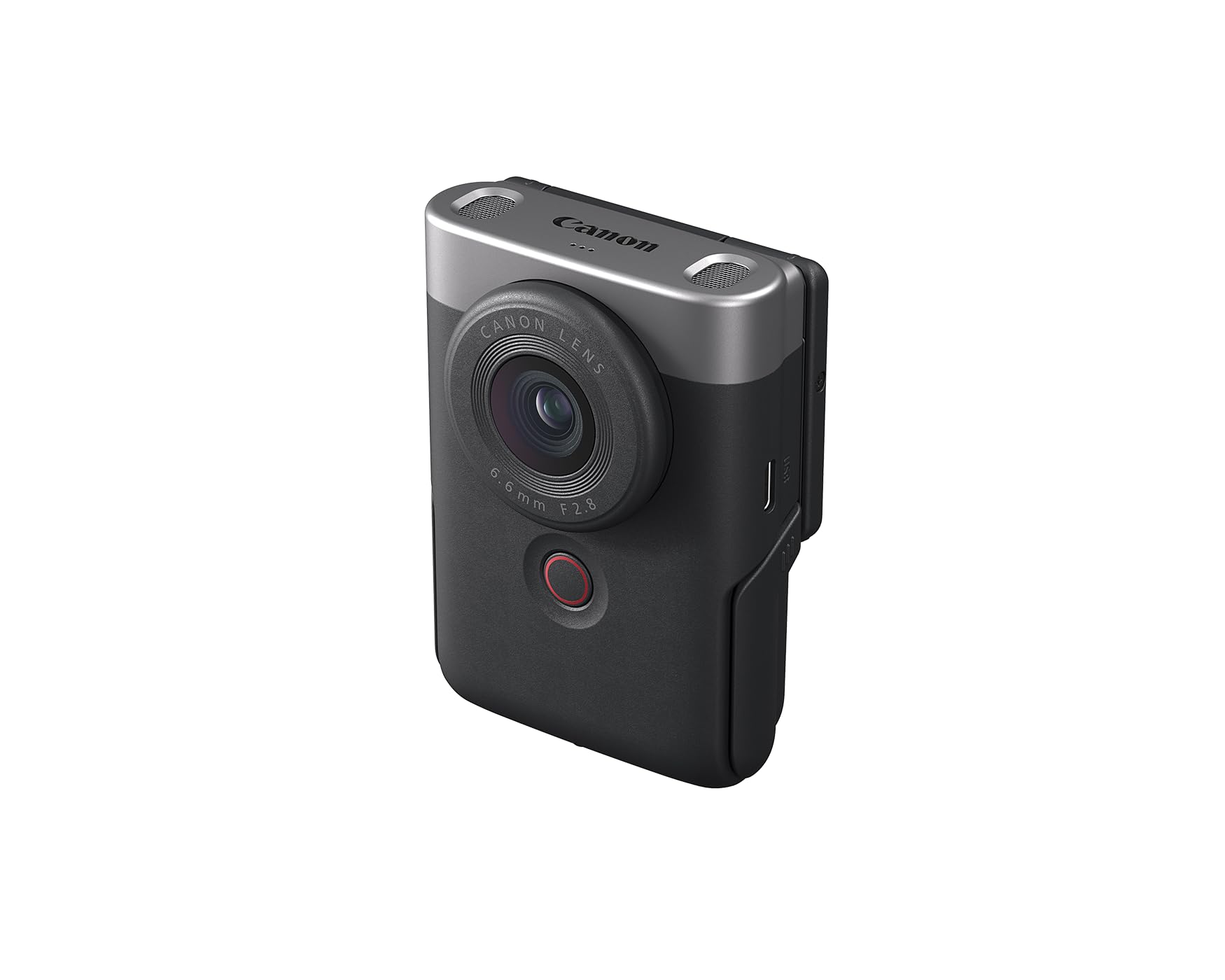 Canon PowerShot V10 Camera, Content Creator Compact Vlog Camera, Fixed 19mm Wide Angle Lens, 4K Video, Face Detection, Built in Microphone, Live Streaming, Vlogging, Built in Stand, Silver