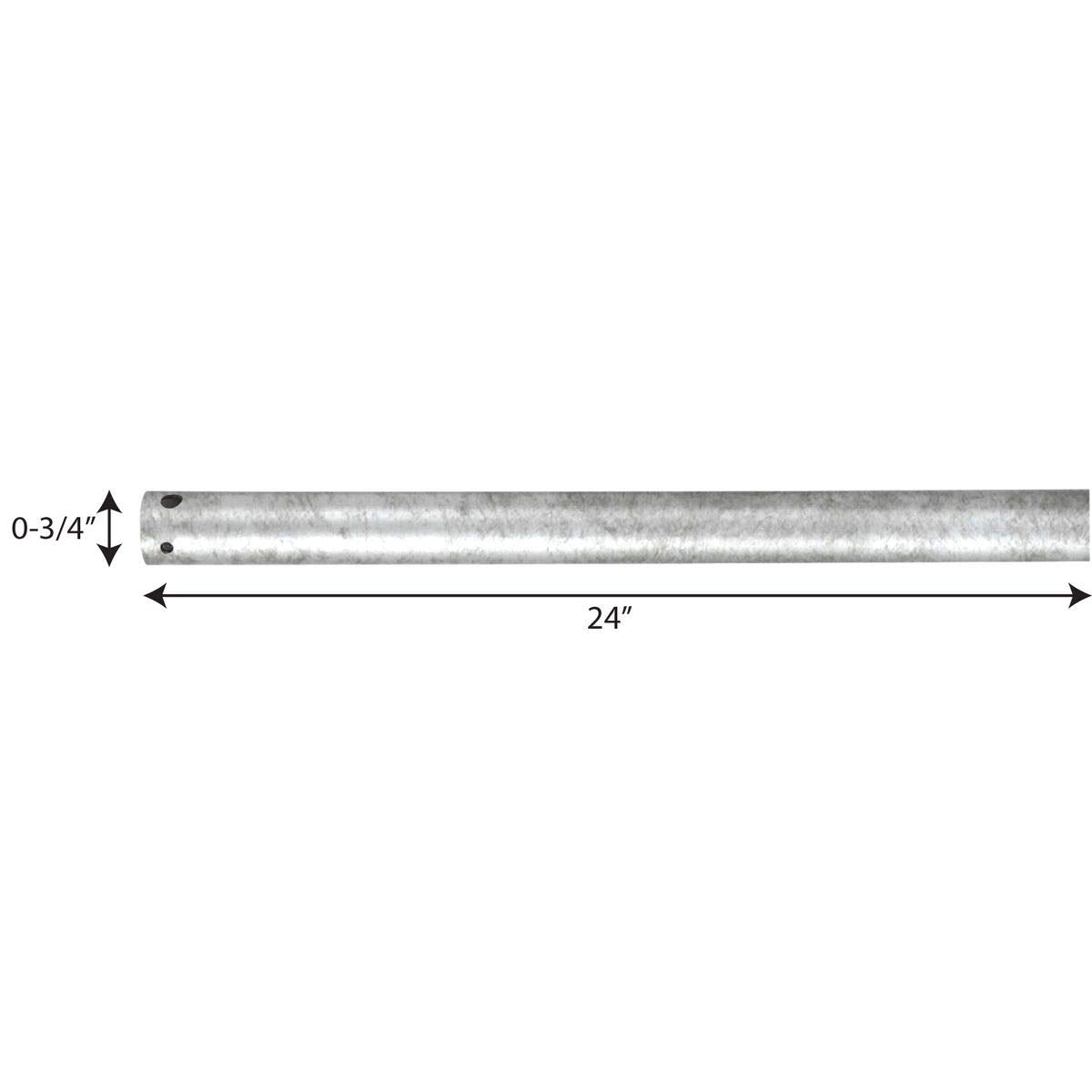 Progress Lighting P2605 141 Airpro Accessory Ceiling Fan Steel Downrod, 24 Inch, Galvanized Finish