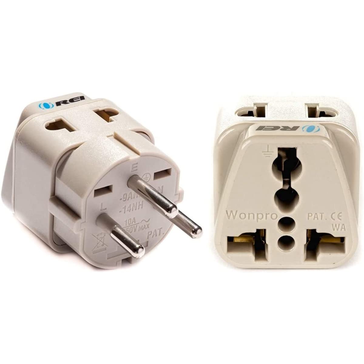 OREI USA to Israel, Gaza, Palestine & More (Type H) Travel Adapter Plug - 2 in 1 - CE Certified - RoHS Compliant - 2 Pack - Whit
