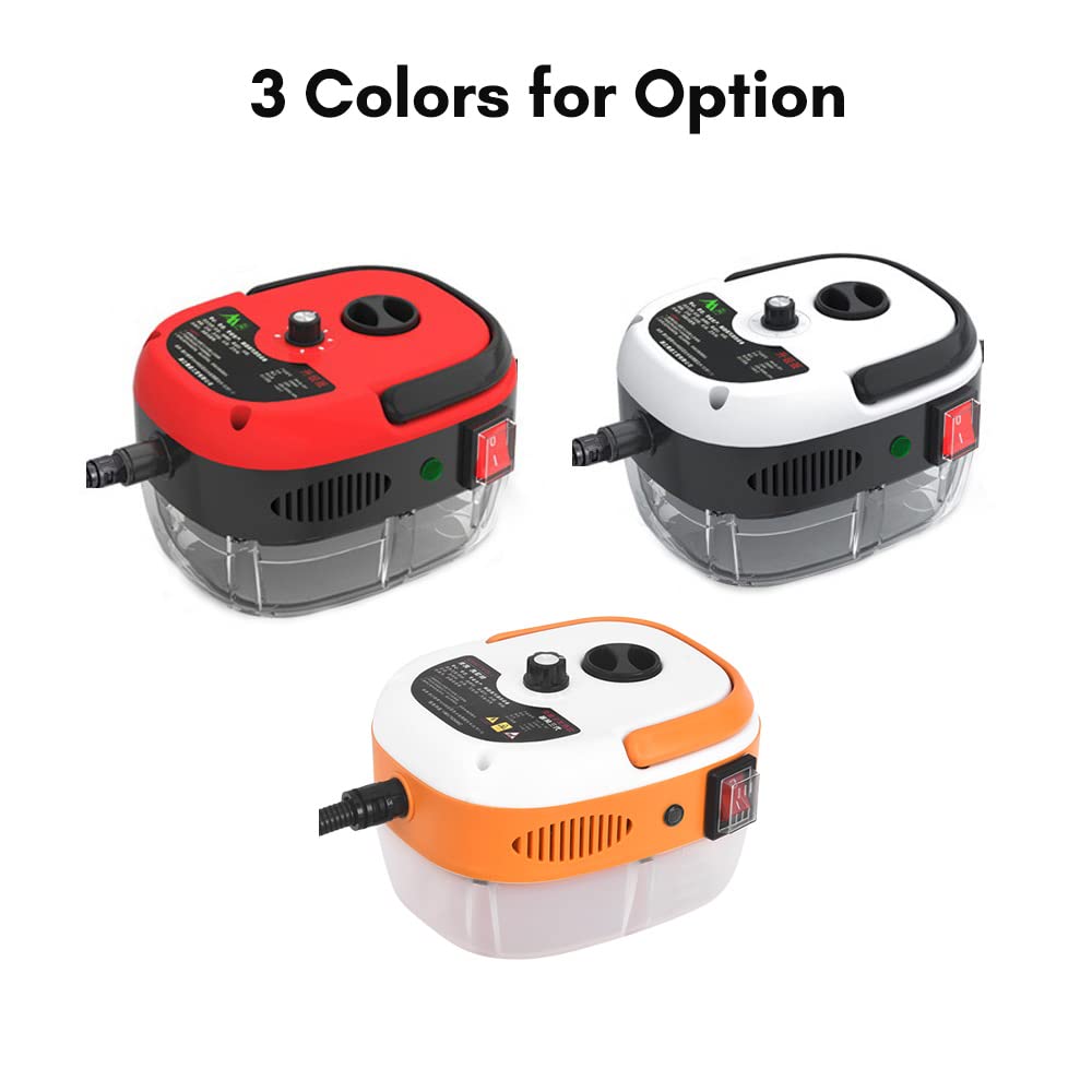 2500W Handheld Steam Cleaner High Temperature Pressurized Steam Cleaning Machine Portable Car Steamer With Brush Heads (Orange)