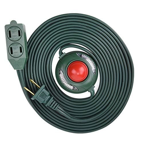 3 Outlet Extension Cord With Hand/Foot Switch And Light Indicator With Safety Twist Lock, 16/2, 10 Feet Green, Ul Listed