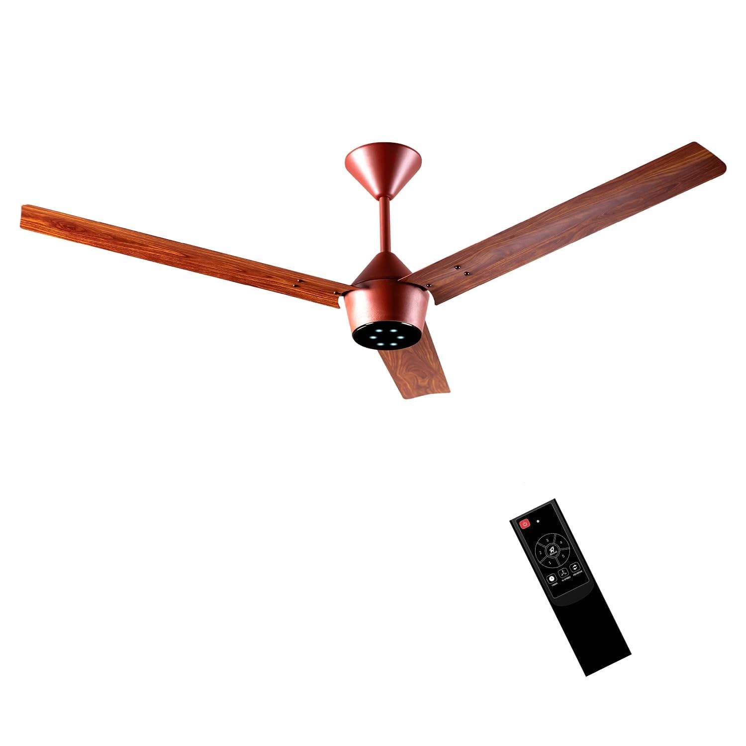 Luker Jvluker Usa Radial Wood 1200Mm Bldc Ceiling Fans With Remote, Bee 5 Star Rated Energy Efficient Ceiling Fan For Living Roo
