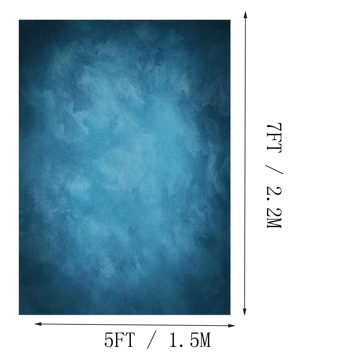Laeacco 5x7ft Blue Vinyl Backdrop - Blurry Abstract Photography Background for Kids, Adults, Pets, and Newborn Portraits
