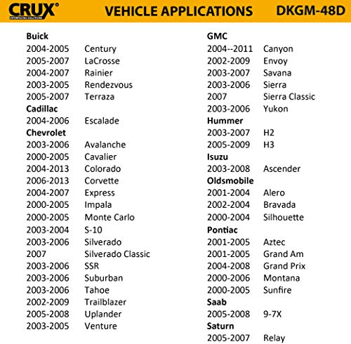Crux Radio Replacement With Swc Retention For '00 '13 Gm Class Ii Vehicles With Dash Kit