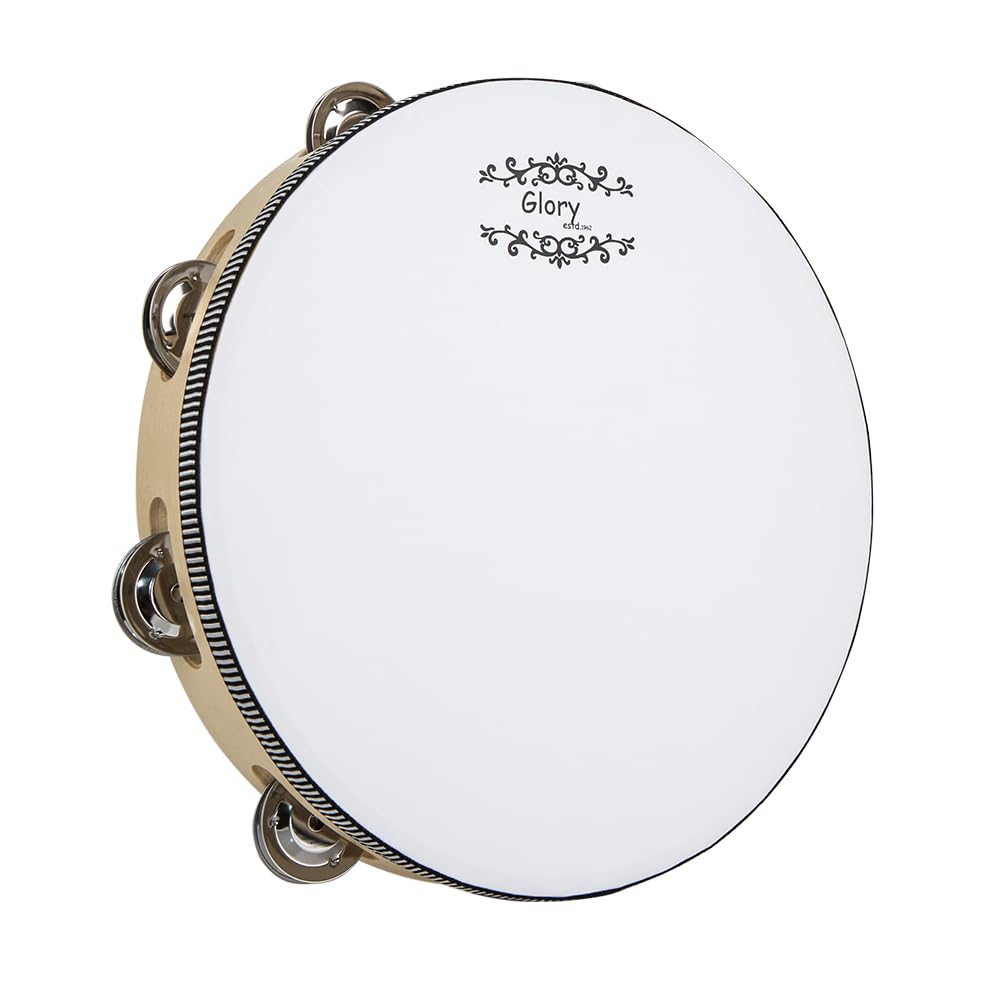 Glory Hand Held Tambourine Drum 10 Inch Bell Birch Metal Jingles Percussion Gift Musical Drum Instrument For Ktv Party Games (10