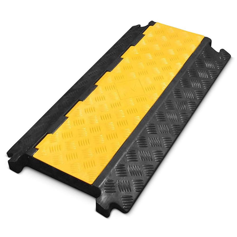 Dolphy Rubber Cable Protectors, 3 Channel Hose Cable Protector Ramp Heavy Duty Traffic Speed Bump Hose Cord Protective Cover Ram