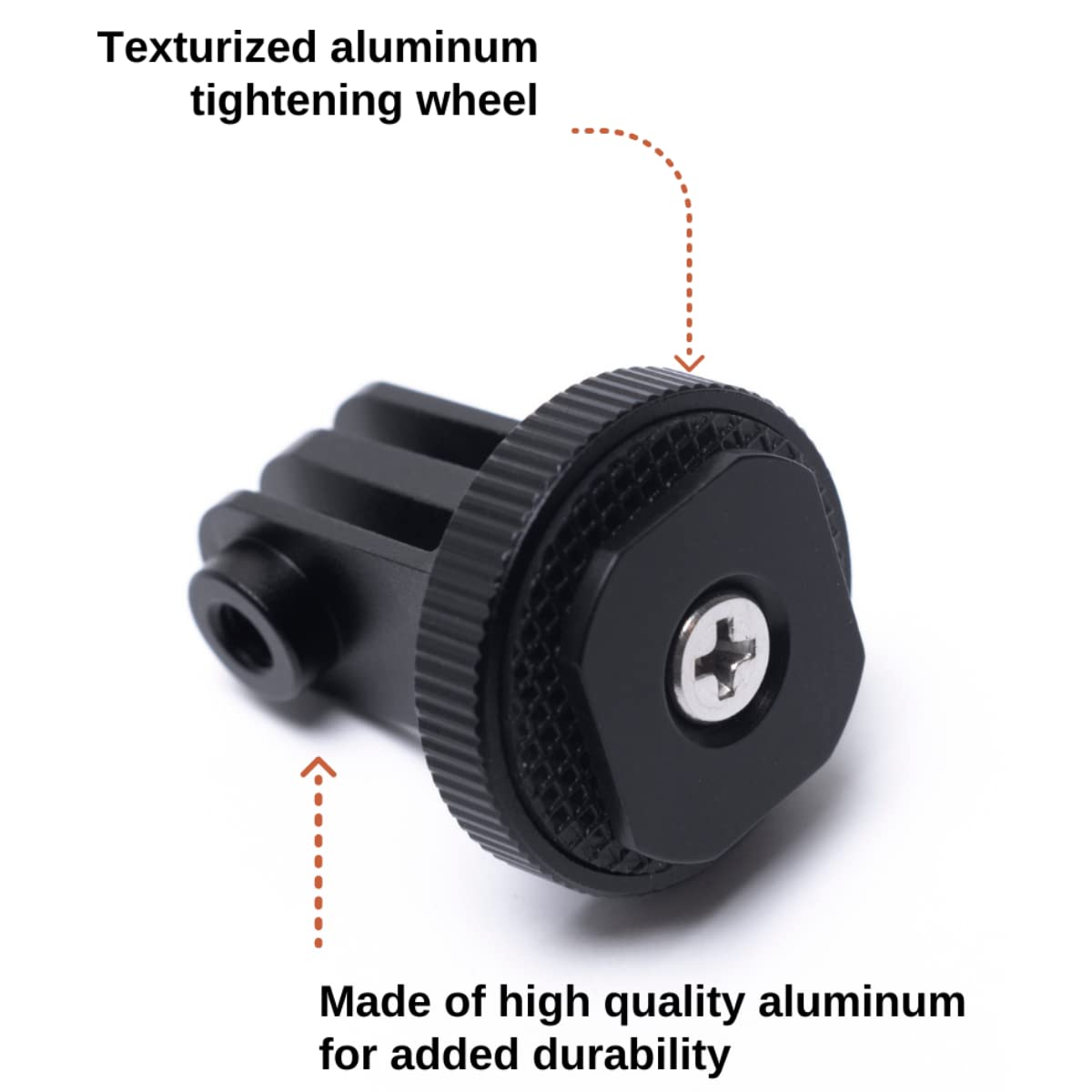 Chronos Aluminum Alloy Cnc Tripod Screw To Dslr Camera Flash Hot Shoe Mount Adapter With Aluminum Thumbscrew For For Gopro Max, Gopro Hero 10, Go Pro Hero 9, 8, 7, 6, 5, 4, And Dji Osmo Action Cameras