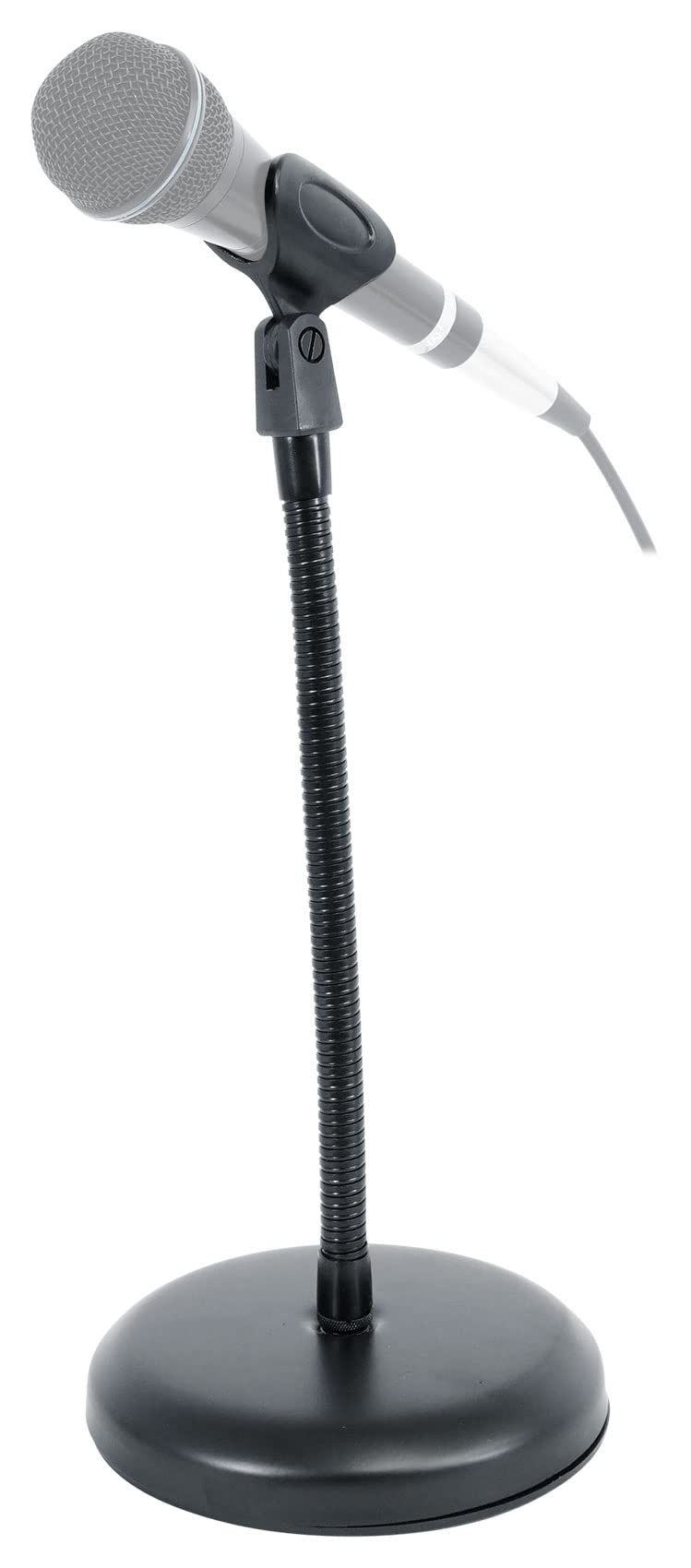 Rockville Rdms7 Desktop Mic Stand W/ 11.8 Gooseneck, Weighted Base, Mic Clip, Webcam Adapter, Perfect For Podcasting, Streaming