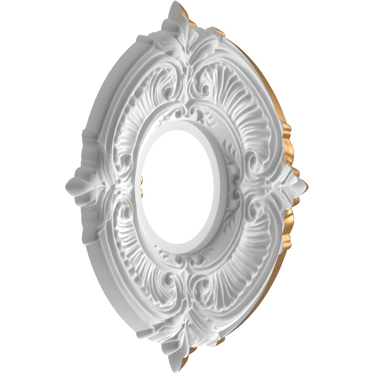 Ekena Millwork Cmp10Atbgl Attica Thermoformed Pvc Ceiling Medallion (Fits Canopies Up To 4 1/8), 10Od X 3 1/2Id X 3/4P, Bright C