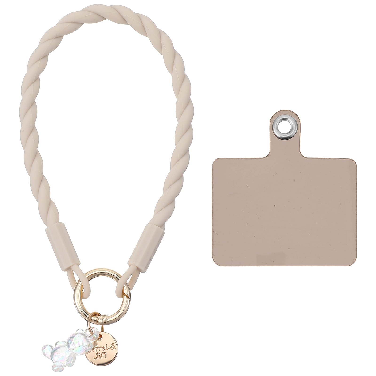 Ymapinc Cute Phone Strap Charm, Non Slip Matching Charm Braided Lanyard for Phone Case Supplies, Mini Bear Silicone Wrist