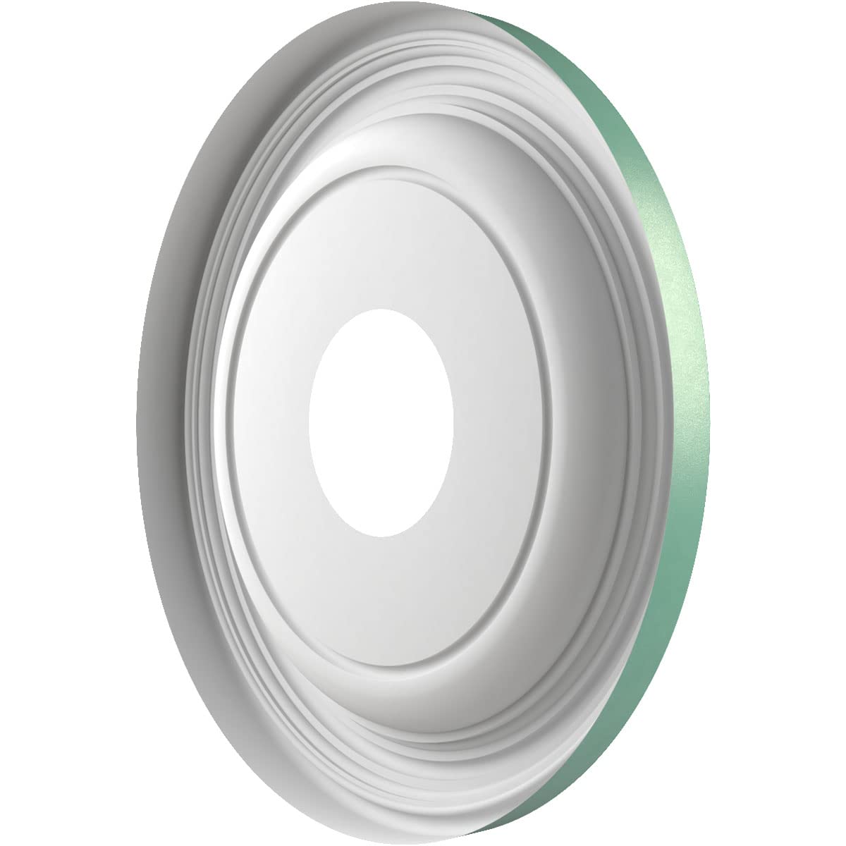 Ekena Millwork 13Od X 3 1/2Id X 1 1/4P Traditional Thermoformed Pvc Ceiling Medallion (Fits Canopies Up To 7 1/2), Universal Pea