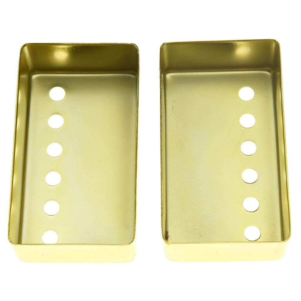 Kaish 2Pcs Humbucker Guitar Pickup Cover Brass Humbucker Pickup Covers 50Mm/52Mm Pole Spacing Pickup Cover For Epi Les Paul Gold